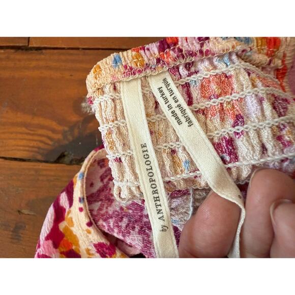 Anthropologie Flutter-Sleeve V-Neck Blouse Sz S Cottagecore Bohemian Prairie - Picture 8 of 14